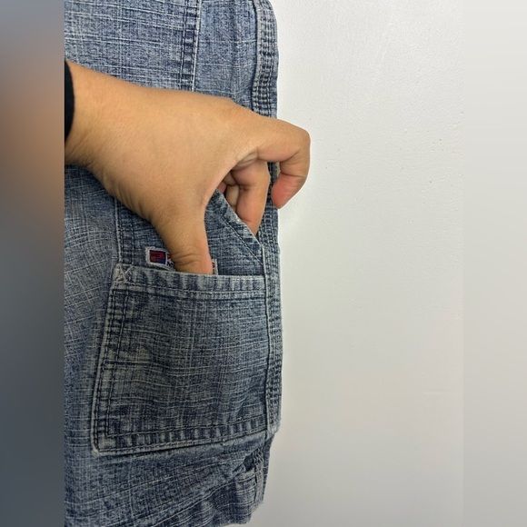 Y2K PACO Jean Company Men 32X12 Blue Denim Cargo Shorts Denim Skater Street Wear - Picture 15 of 16